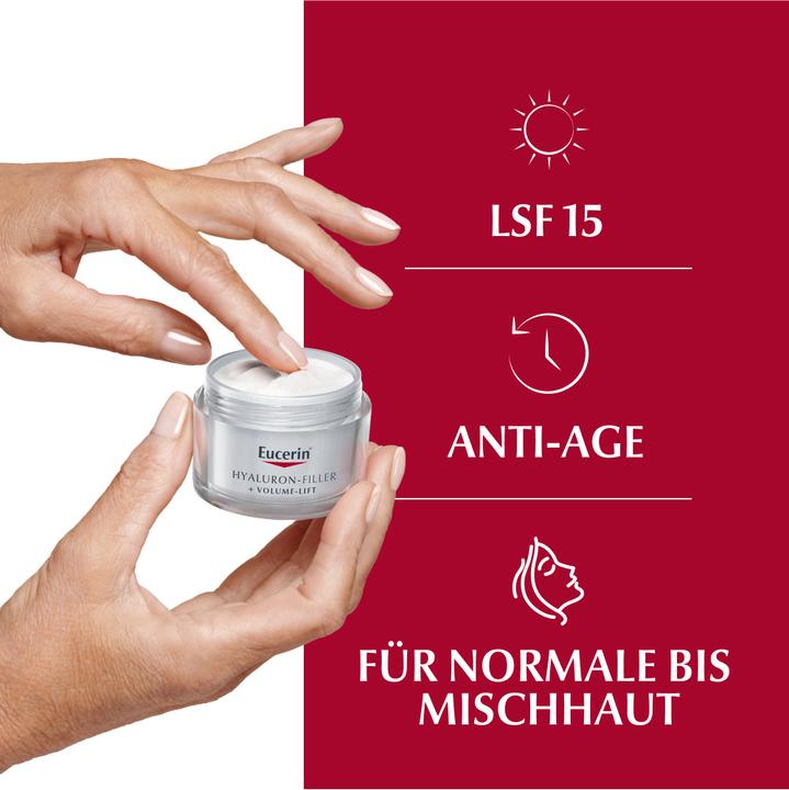 Productafbeelding Eucerin HYALURON-FILLER + VOLUME-LIFT dagverzorging voor de normale tot gemengde huid SPF 15 (50 ml, Dagcrème, SPF 15)