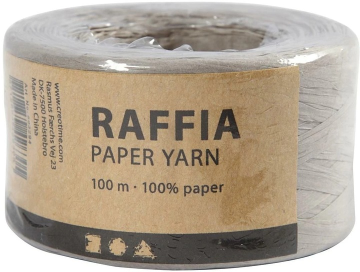 Immagine prodotto Creativ Company Nastro di carta rafia 8 mm x 100 m, grigio chiaro (Nastro da regalo, 1 x)