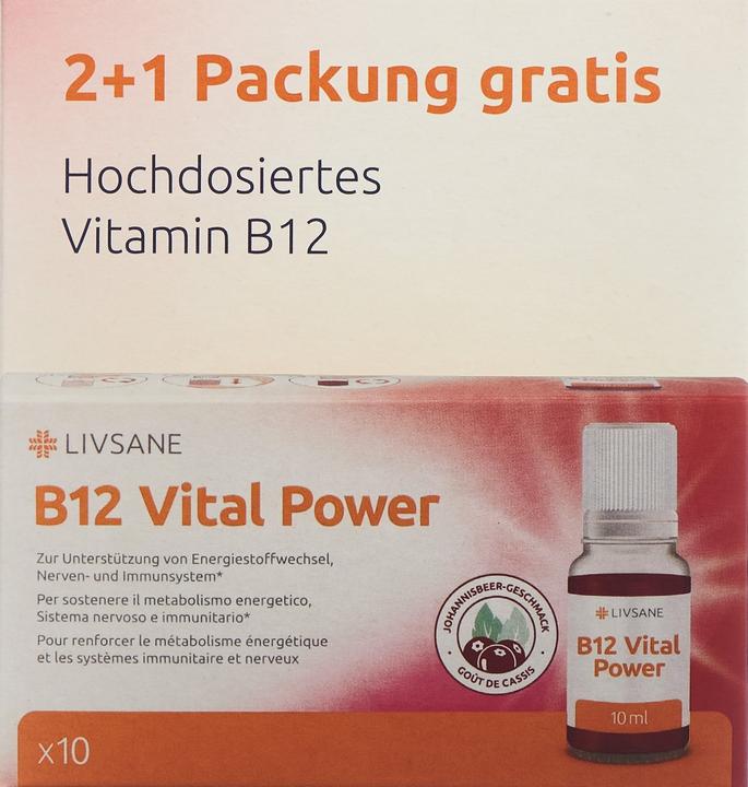 Immagine prodotto Livsane B12 Vital Power Promopack Tedesco Francese 3x10 pezzi (3 Pezzo/i, Pillole, 660 g)