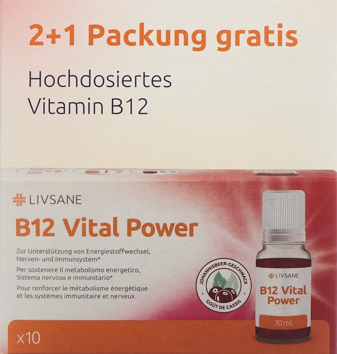 Produktbild Livsane B12 Vital Power Promopack deutsch französisch 3x10 Stück (3 Stück, Tabletten, 660 g)