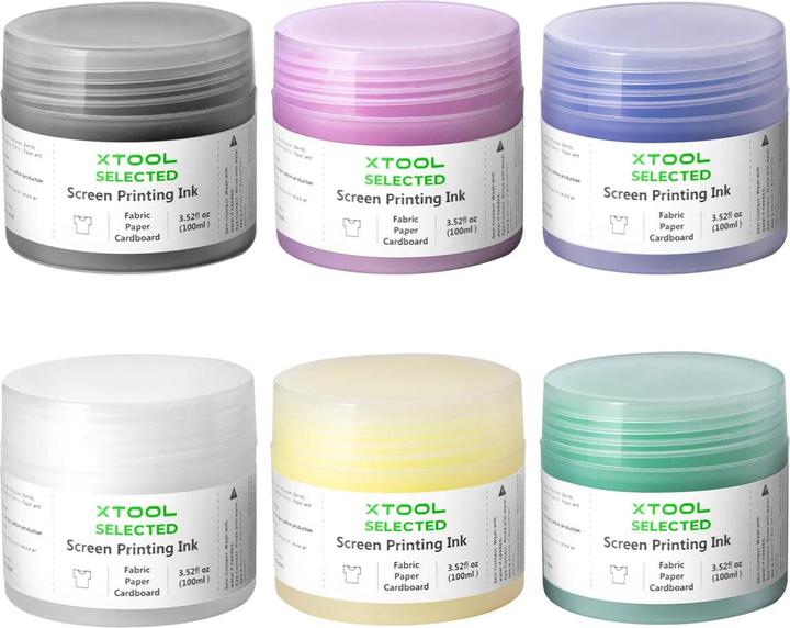 Image du produit XTool Basic Color Screen Printing Ink Set - 6 Colors (Kit d'encre pour écran Basic)