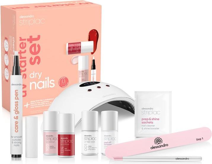 Actual product image Alessandro International Striplac UV Starter Set Dry Nails 2 Colours (UV gel varnish)