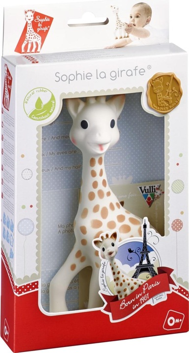 Actual product image Sophie de Giraf bijtspeeltje van 100% natuurlijk rubber in wit-rood geschenkdoosje