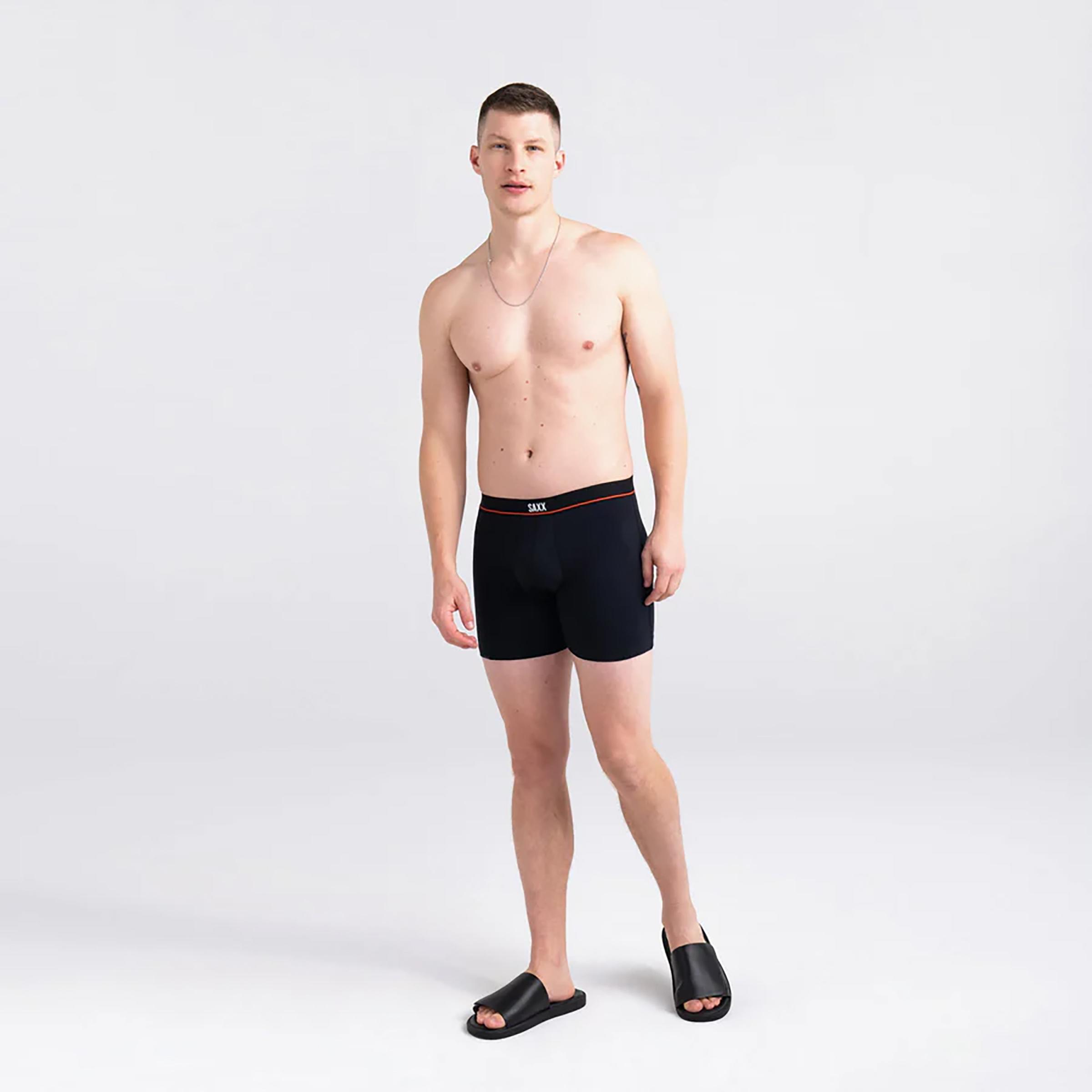 Thumbnail - SAXX, Herren, Unterhosen, Non-Stop Stretch Cotton Boxer Brief, Schwarz, (S, 3er Pack)
