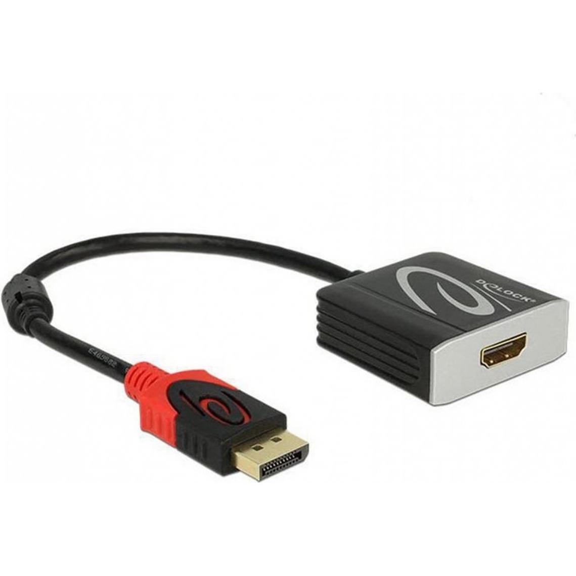Delock DP zu (HDMI, 20 cm), Data + Video Adapter, Schwarz