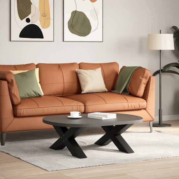 Image du produit vidaXL Pieds de table basse en X 2 pcs. noir 70x(30-31) cm acier Pied de table