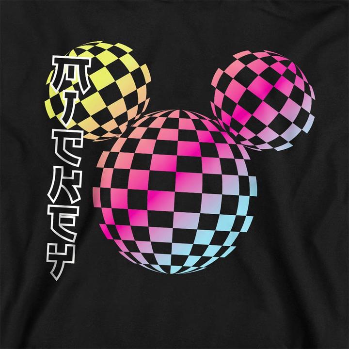 Actual product image Mickey Mouse Childrens/Kids Checkerboard Gradient Head Heather Pullover Hoodie (116)