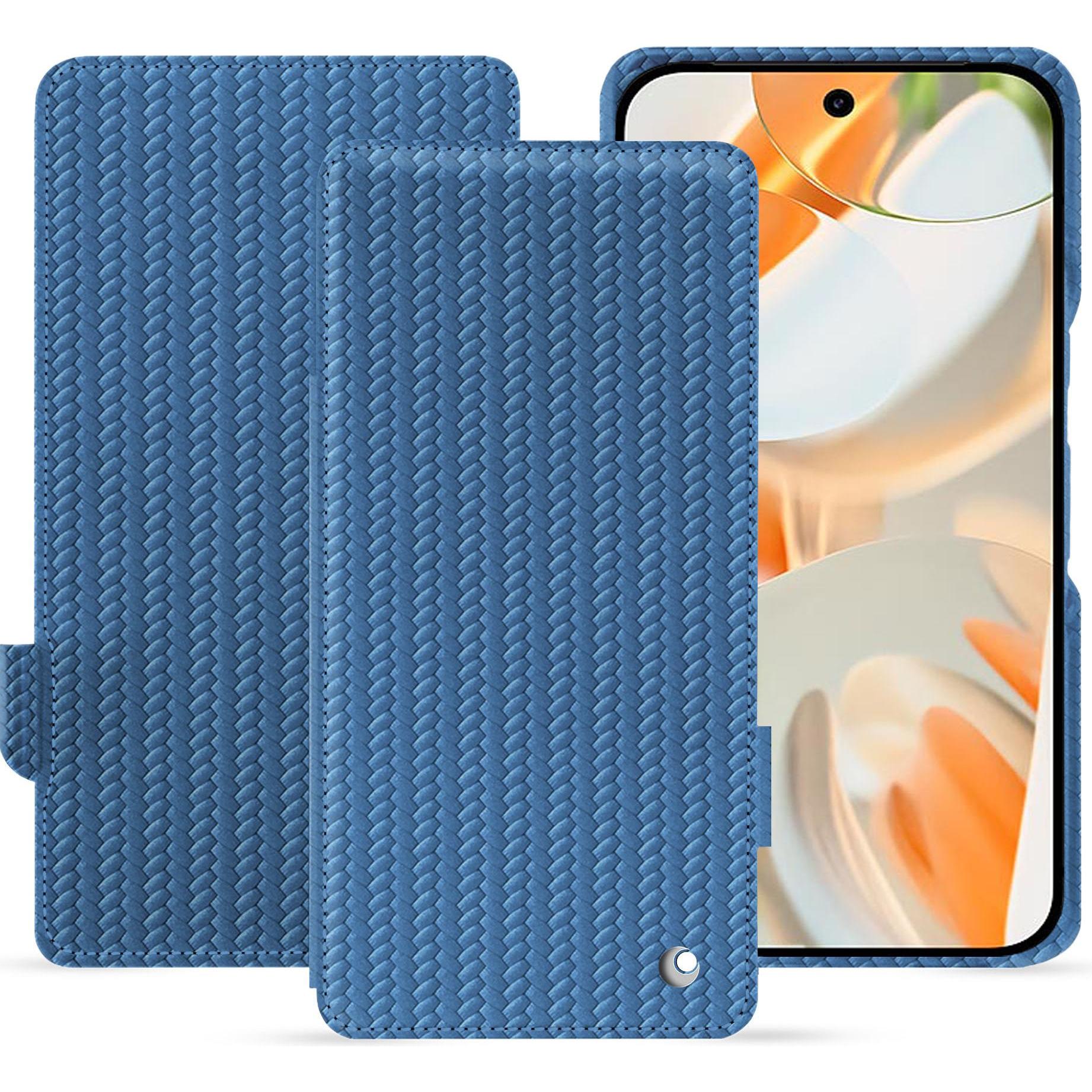 Noreve Lederschutzhülle horizontal (Google Pixel 9 Pro Fold), Smartphone Hülle, Blau