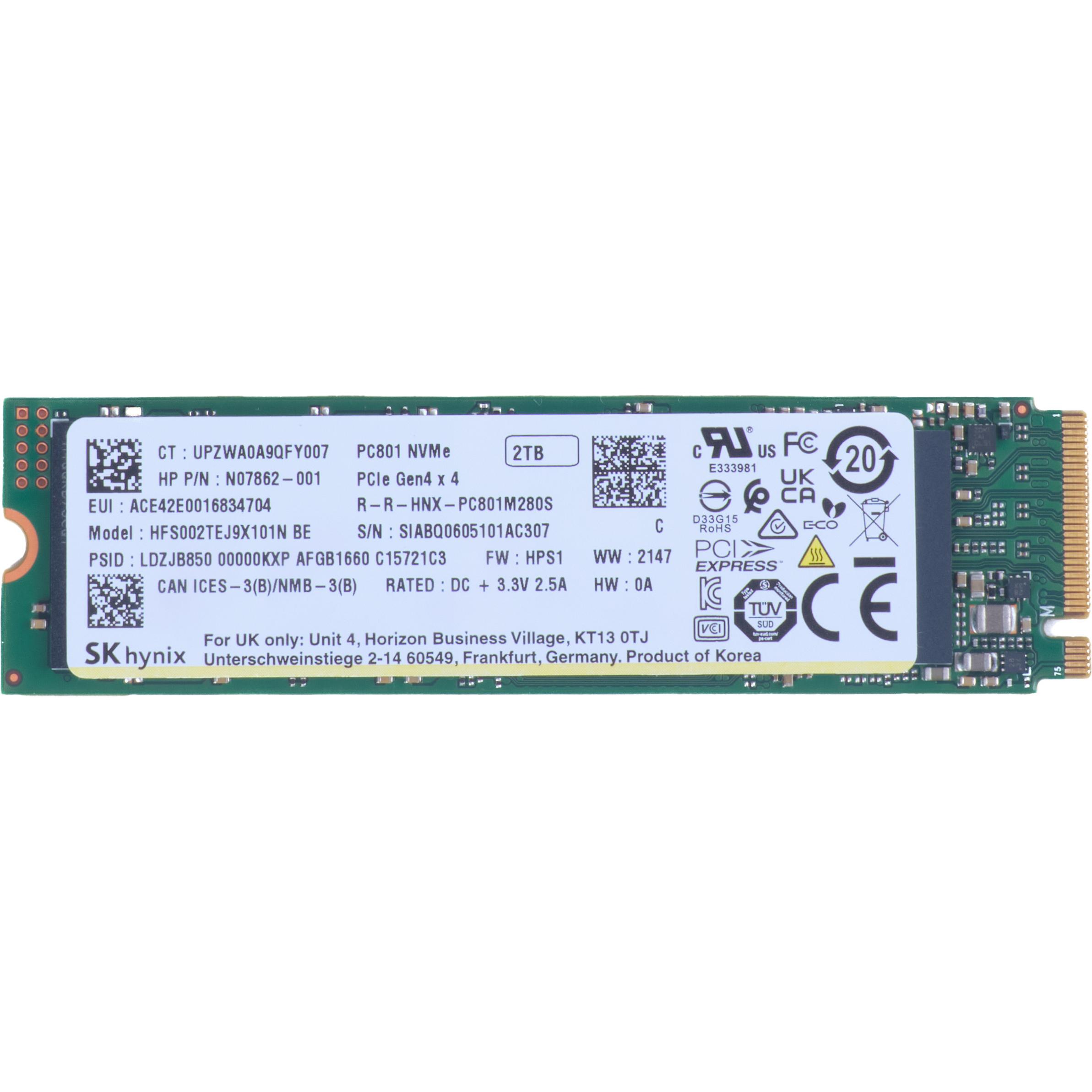 HP 2TB PCIe-4x4 Solid-State-Laufwerk (2000 GB, M.2 2280), SSD
