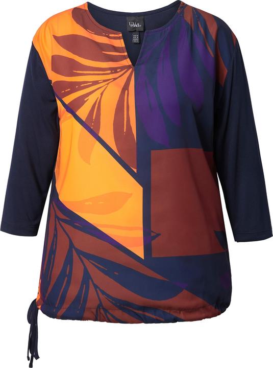 Produktbild Ulla Popken Shirt, Blätter, Oversized, Tunika-Ausschnitt, 3/4-Arm (56)