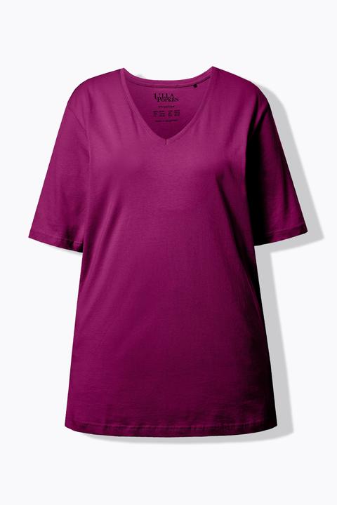 Actual product image Ulla Popken Basic V-Neck Relaxed Fit Short Sleeve Tee (68)