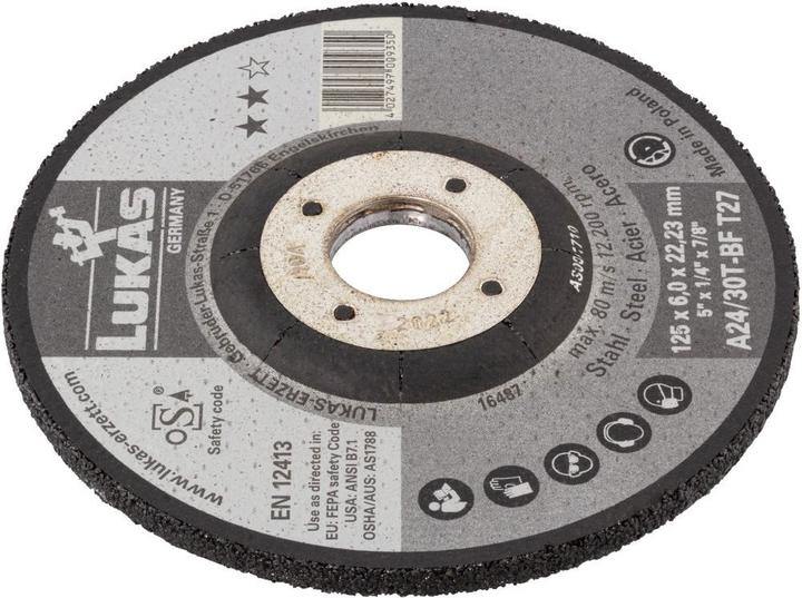 Productafbeelding Lukas Slijpschijf T27 voor staal 125x6 mm geslingerd (24, 30)