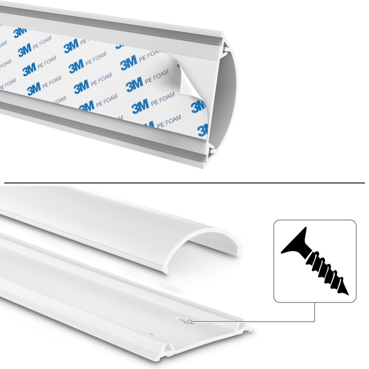 Immagine prodotto Hama Canalina per cavi in PVC, semicircolare (Tubazione, 100 cm)