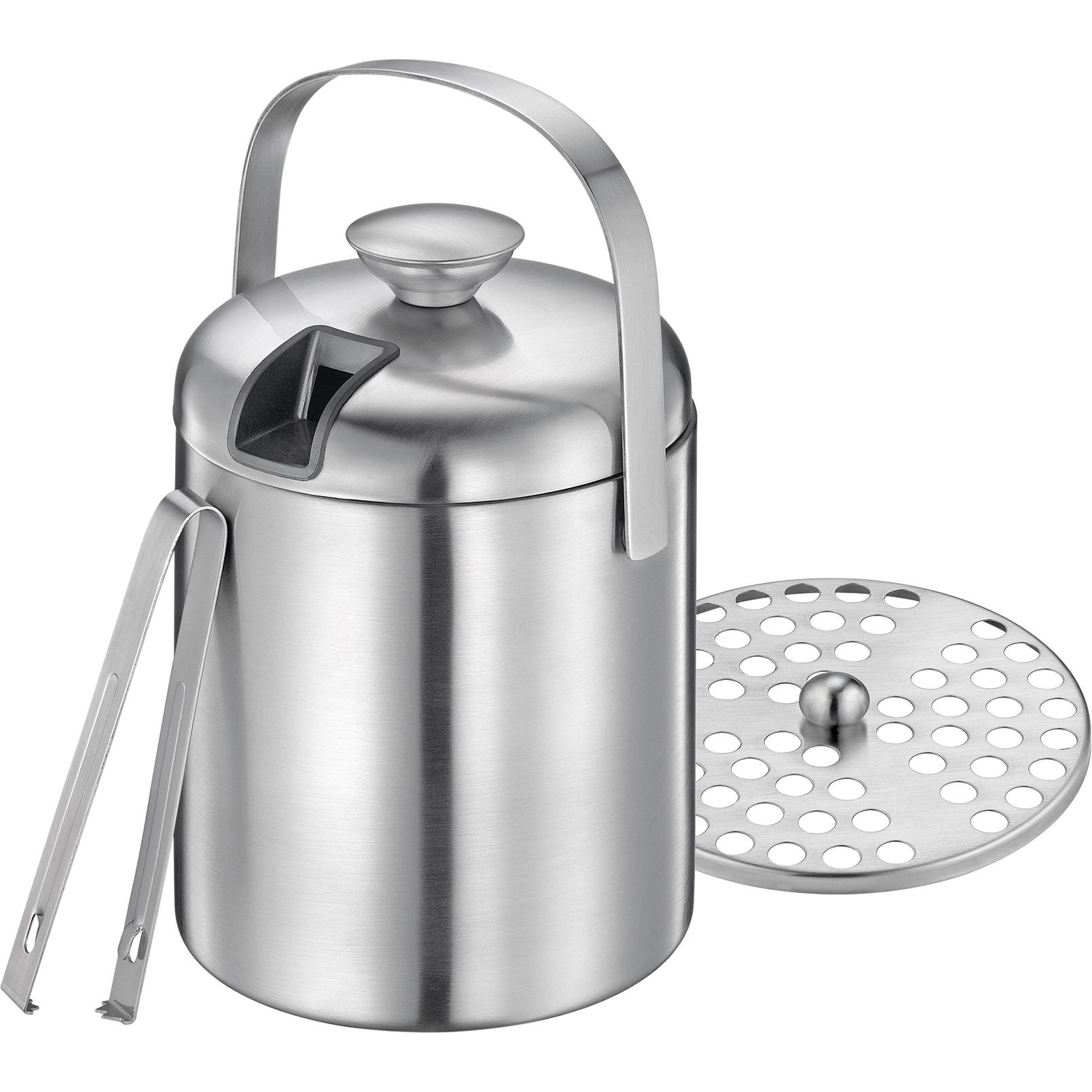 Cilio Secchiello per il ghiaccio FREDDO, Secchiello + Raffredda bottiglie, Argento