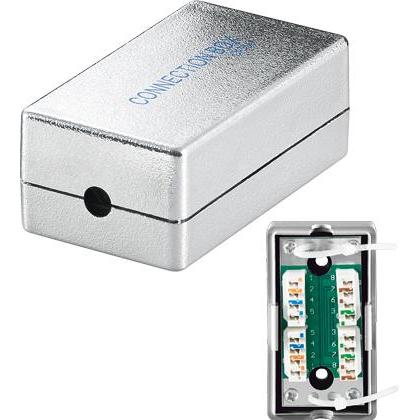Goobay Wentronic Netzwerk Verbindungs-/ Anschlussbox CAT 5e (100MHz) STP geschirmt (STP, CAT5e, 0.07 m), Netzwerkkabel