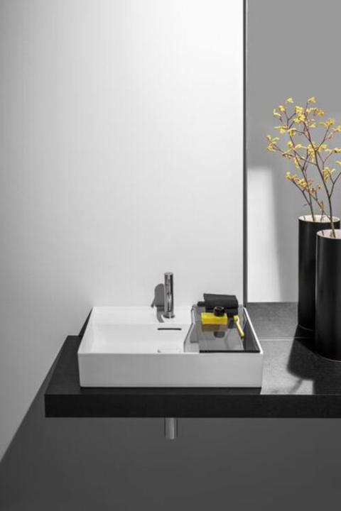 Produktbild Laufen Kartell Aufsatzwaschtisch 1 Hahnloch, mit Überlauf, Unterseite geschliffen, 600x460mm, H8163 (460 mm, 600 mm)