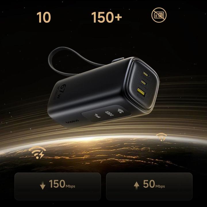 Actual product image Baseus EnerGeek GX11 MiFi Power Bank 20000mAh 67W Cosmic Black (20000 mAh, 67 W)