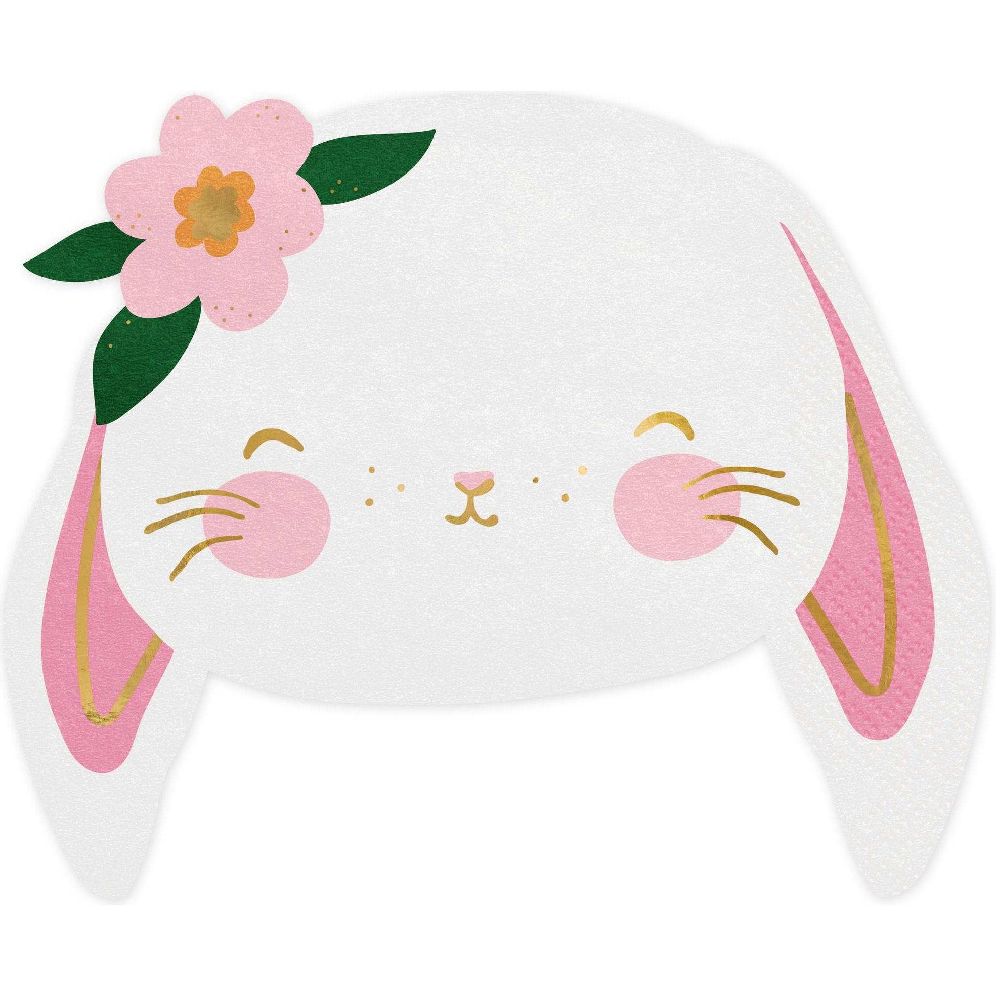 Partydeco, Servietten, Osterhase Serviette 20 Stück, Rosa/Weiss (20 x, 15.5 x 1 x 17.5 cm)