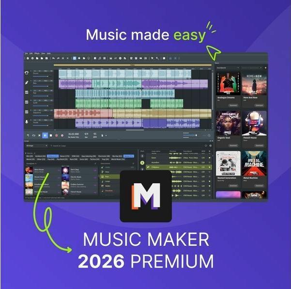 Magix Music Maker 2026 Premium Download Code (1 User, 1 Geräte/User, unbegrenzt)