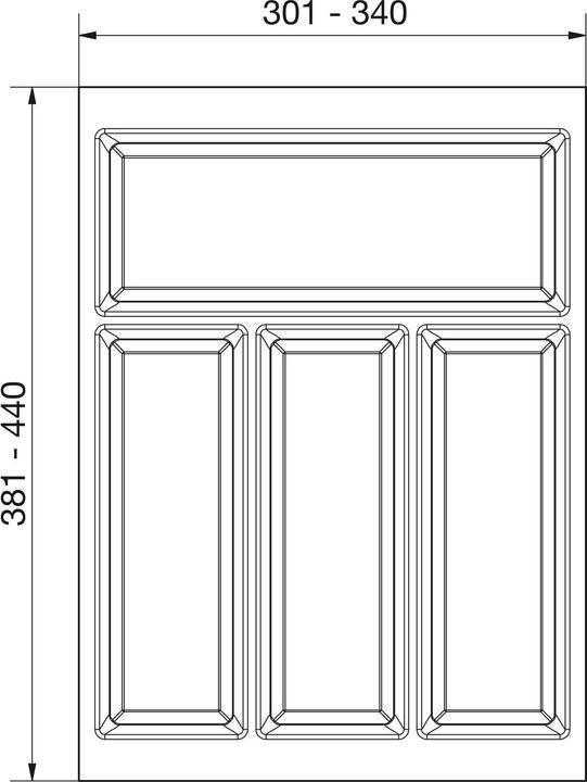 Image du produit Agoform Range-couverts Classico raccourcissable 440x340x50,5mm, plastique gris ardoise