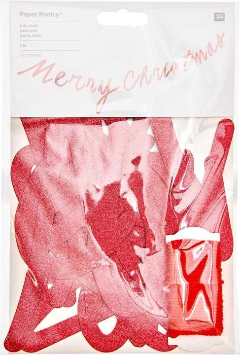Produktbild Rico Design Girlande Merry Chr.Glitter,Rot.302026