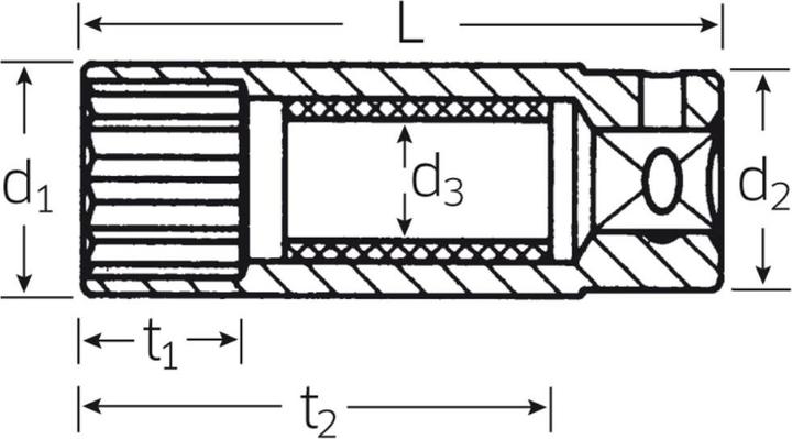 Productafbeelding Stahlwille 3/8 inch bougiedoos met rubberen inzet 16mm (16 mm)