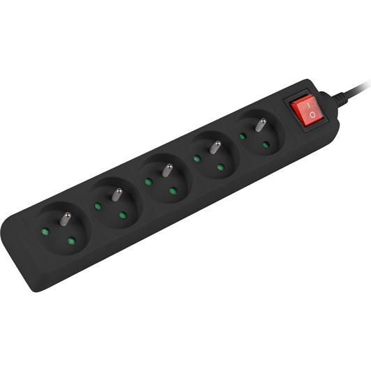 Lanberg, Steckdosenleiste, PS1-05E-0300-BK power extension 5 AC outlet(s) Indoor White (5 x, CEE 7/5, 3 m)