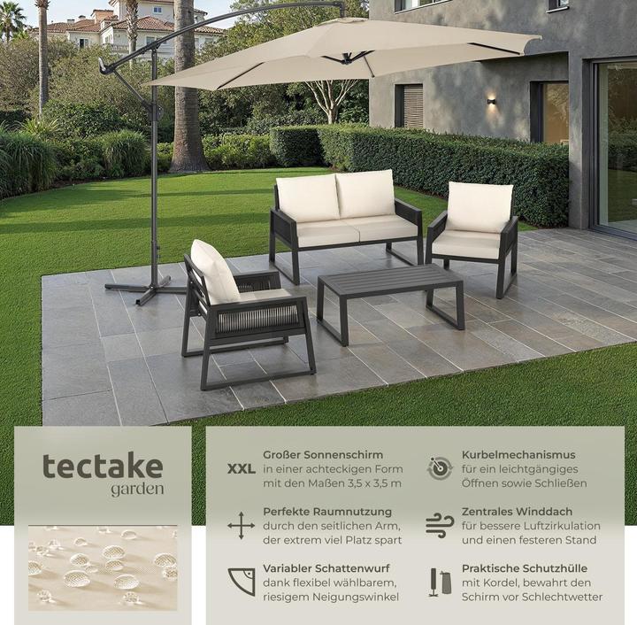 Image du produit tectake Parasol déporté (3.50 m)