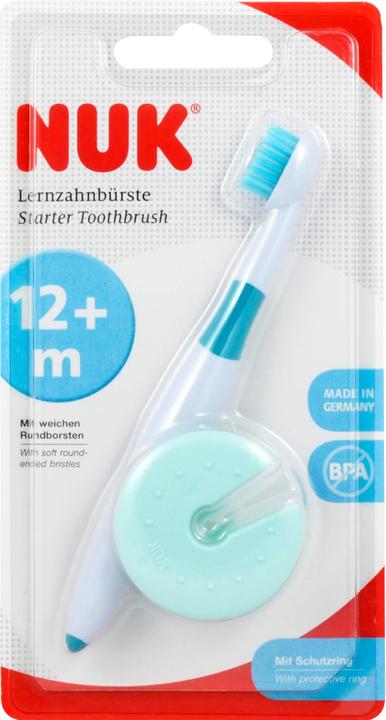 Actual product image NUK Learning toothbrush, incl. protective ring, safe care of the first teeth, BPA-free, 1 piece (Soft, 1 x)