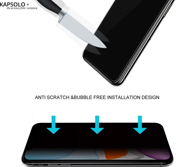 Actual product image Kapsolo Privacy Tempered GLASS iPhone 14 Pro Ultimate curved Screen Protection (1 Piece, Apple iPhone 14 Pro)