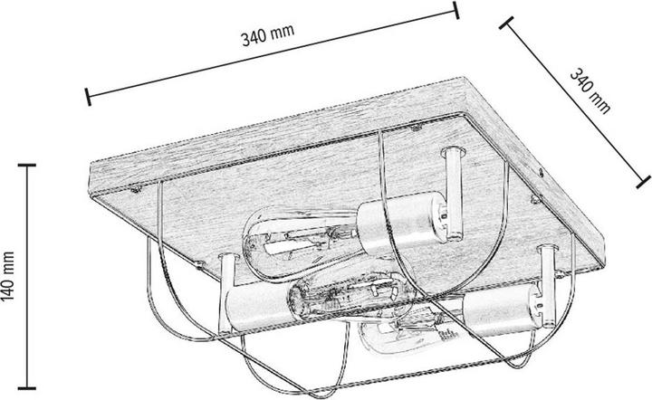 Image du produit Envostar Neptuna Plafonnier, carré, 3 fl. (E27)