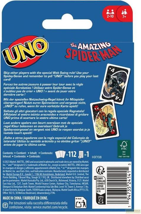 Immagine prodotto Mattel Games UNO Spider-Man, d/f/i (Tedesco)