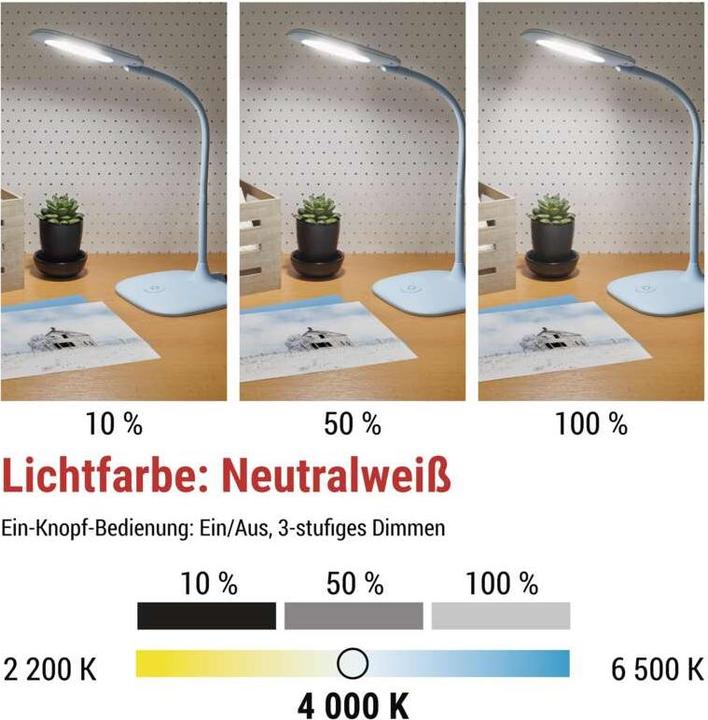 Produktbild Emos LED Schreibtischlampe STELLA, blau (400 lm)