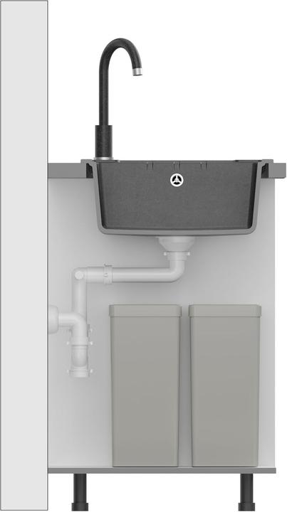 Productafbeelding Steiner PETER 116 Steingran beige granieten spoelbak 1 kom zonder (62x50x20) met sifon en stop (62 cm, 50 cm)