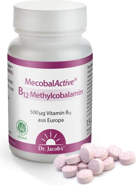Actual product image Dr. Jacob's B12 Methylcobalamin Tablette (60 Piece, Pills, 35 g)