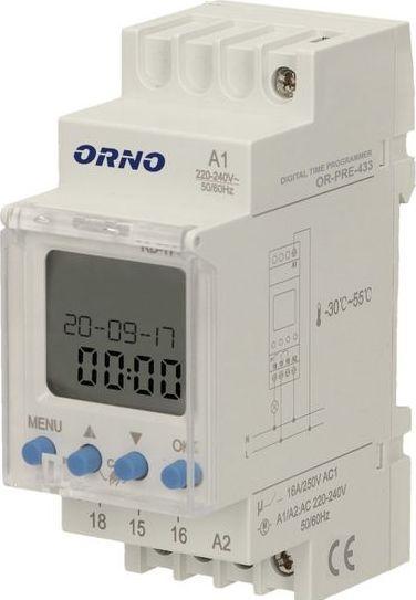 Immagine prodotto Orno Timer elettronico, 52 programmi, 3 lingue di menu, 2 moduli, DIN TH-35mm OR-PRE-433