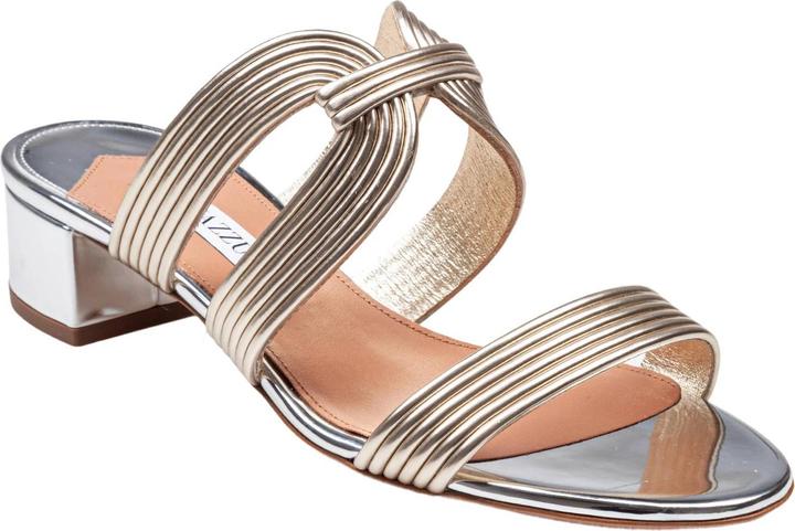 Produktbild Aquazzura mule esencia 35 in laminated leather color light gold/silver (35)