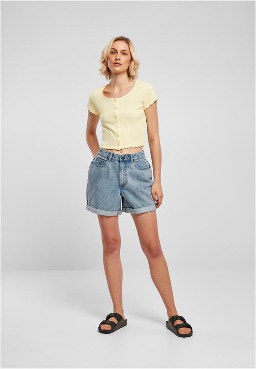 Produktbild Urban Classics Ladies Cropped Button Up Rib Tee (XXL)