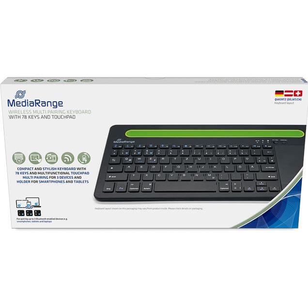 Thumbnail - MediaRange MROS131 (DE, Kabellos), Tastatur, Schwarz, Grün