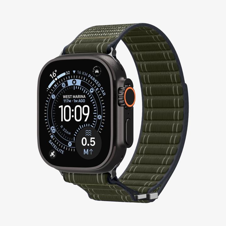 Actual product image Spigen WBF0 Apple Watch (44/45mm) / Watch 10/11 (46mm) / Ultra (49mm) Band Green (44 mm, 45 mm, 46 mm, 49 mm, Fabric, Nylon)