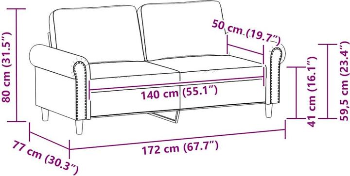 Produktbild vidaXL 2-Sitzer-Sofa (2-Sitzer)