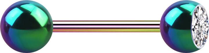Actual product image Star Piercing Micro Barbell coloured with ball and balls crystal silver (without brass, Surgical steel 316L)