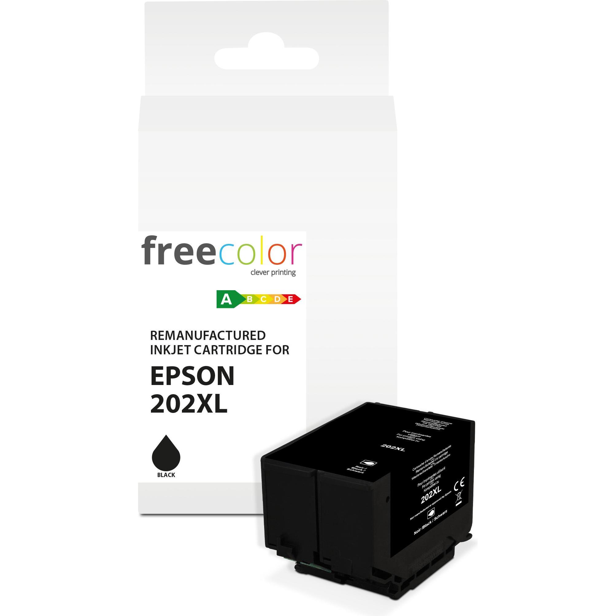 Freecolor, Cartucce, Patrone Epson 202XL black 22ml remanufactured (FC)