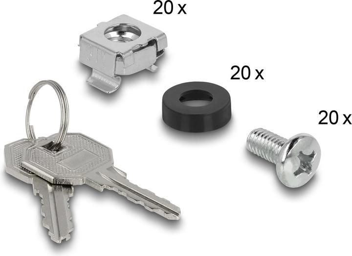 Produktbild Delock 10? Netzwerkschrank mit Glastür 4 HE grau (4 HE, 10 Zoll Rack)