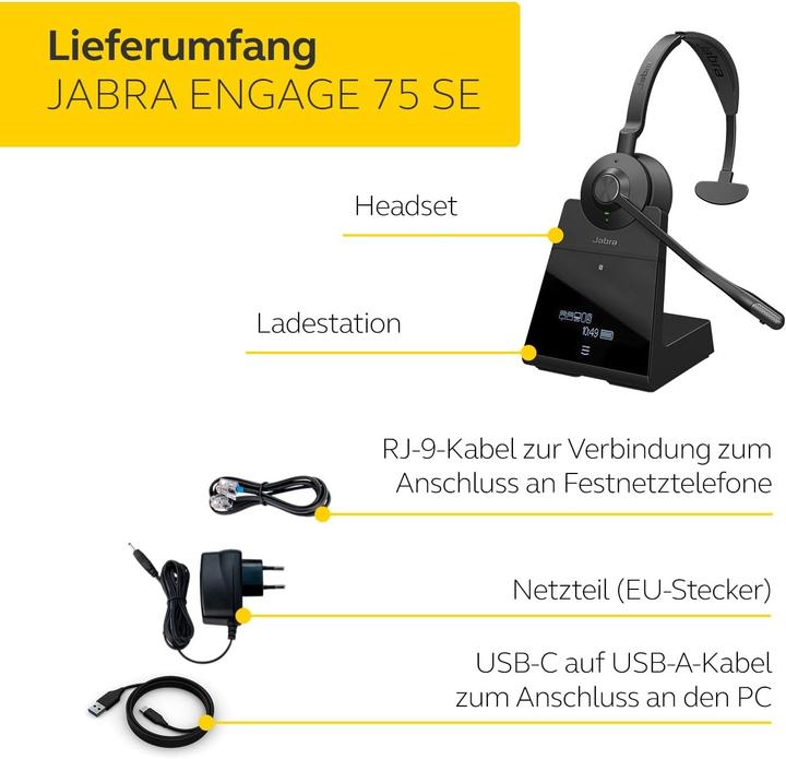 Produktbild Jabra Engage 75 SE Mono (Kabellos, USB-C)