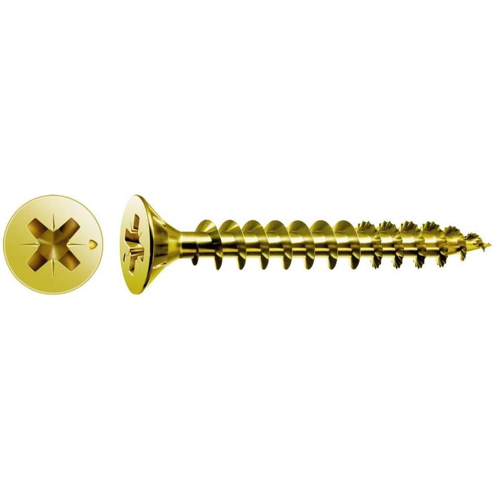 Spax, Schrauben, Schraube R 88094 Senkkopf m.Spitze/Kreuzschl.-PZ 2,5 x 25/22-Z Stahl galvanisch verzinkt gelb (1000 Sch...