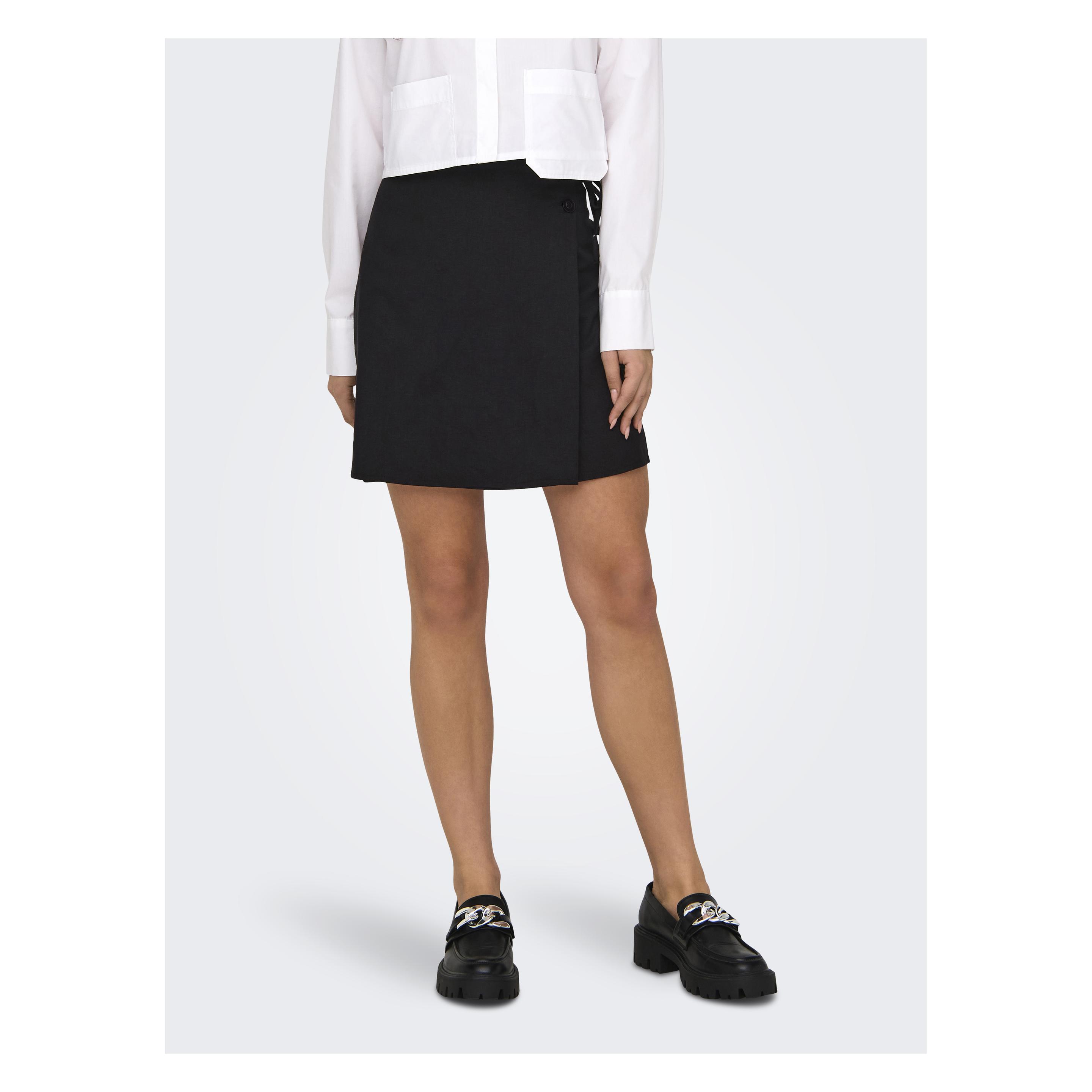 Only, Damen, Röcke, Onldahlia Linen Short Skirt Ptm, Schwarz, (S)