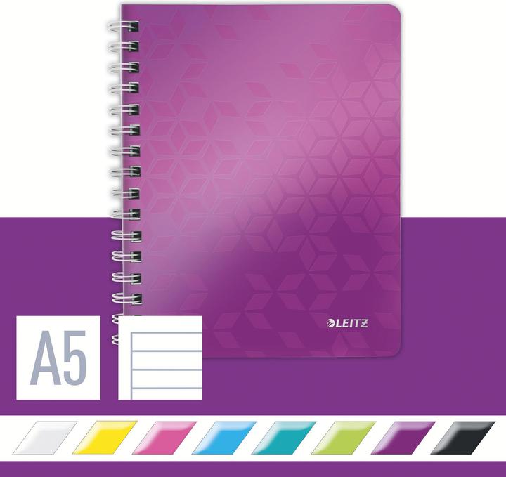 Image du produit Leitz Livre à spirale WOW (A5, À rayures, Couverture souple)