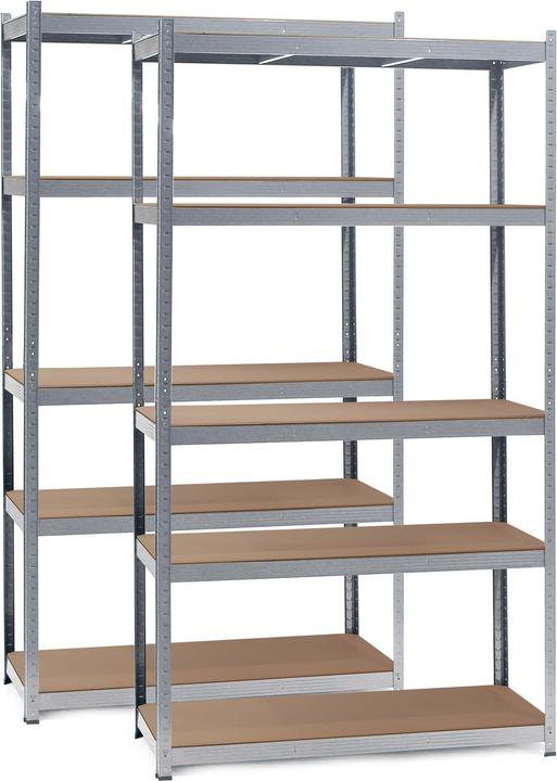 Actual product image Wiltec Set 2x Heavy-duty Shelving System Boltless Zincked 100x50x200cm, 200kg/Level, 5 Levels