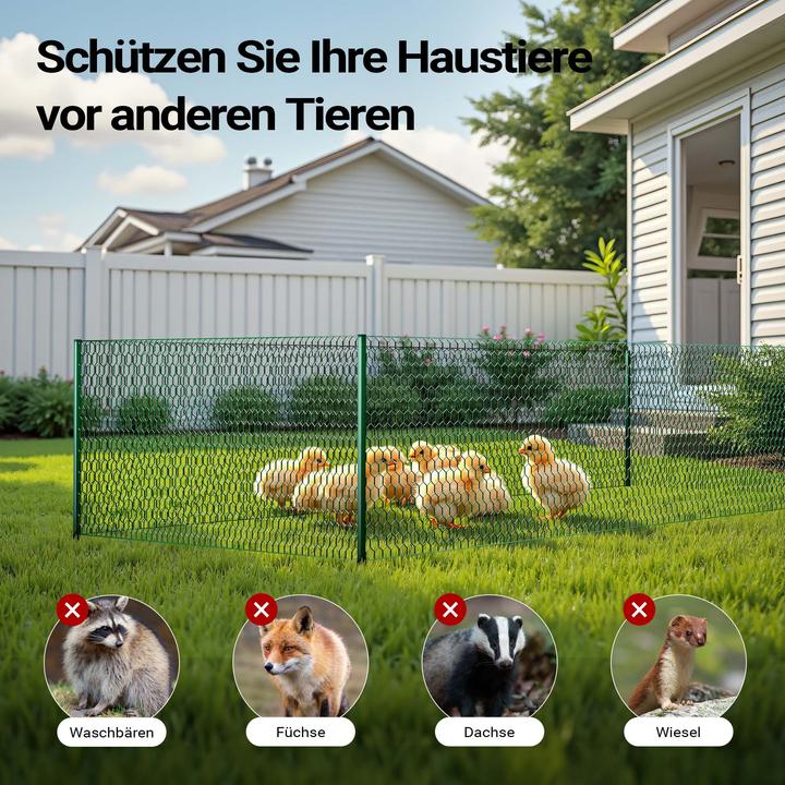 Actual product image Wiltec Green Wire Mesh 25x25mm Squares 10m Roll, 90cm Width, made of Galvanised PVC Coated Steel